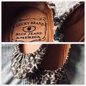 Lucky Brand Leather leopard balllet flats 7